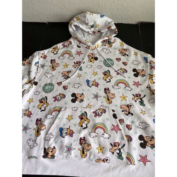 Disney Parks Retro Hoodie Mickey Minnie Mouse Donald Daisy Horace Clarabelle 1X - Picture 3 of 13